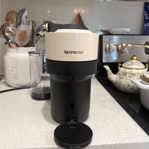 Nespresso Machine in Black and Cream
